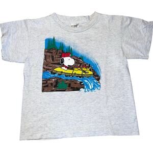 Vintage Snoopy Peanuts Single stitch Rafting Rapids nature youth t shirt 10-12